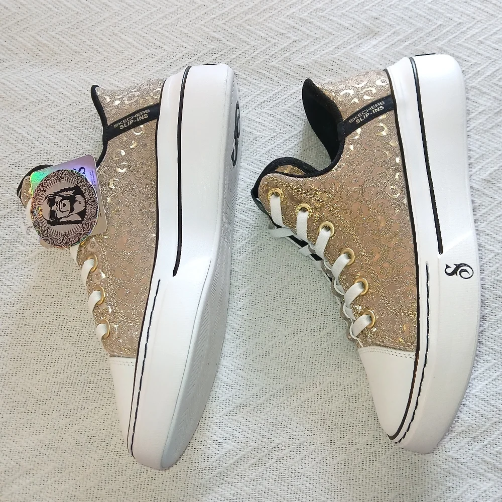NWT Sz.7.5 Womens Skechers X Snoop Dog Snoop One Disco Ocelot Shoes - Picture 3 of 10